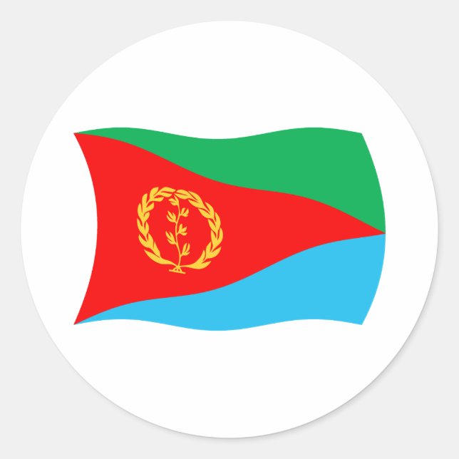 Redondo Adesivo da Bandeira da Eritreia (Frente)
