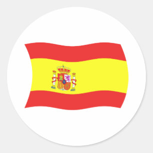 Redondo Adesivo da Bandeira da Espanha