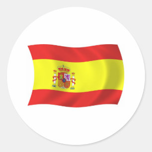Redondo Adesivo da Bandeira da Espanha
