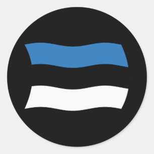 Redondo Adesivo da Bandeira da Estônia