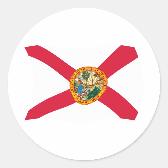 Redondo Adesivo da Bandeira da Flórida (Frente)