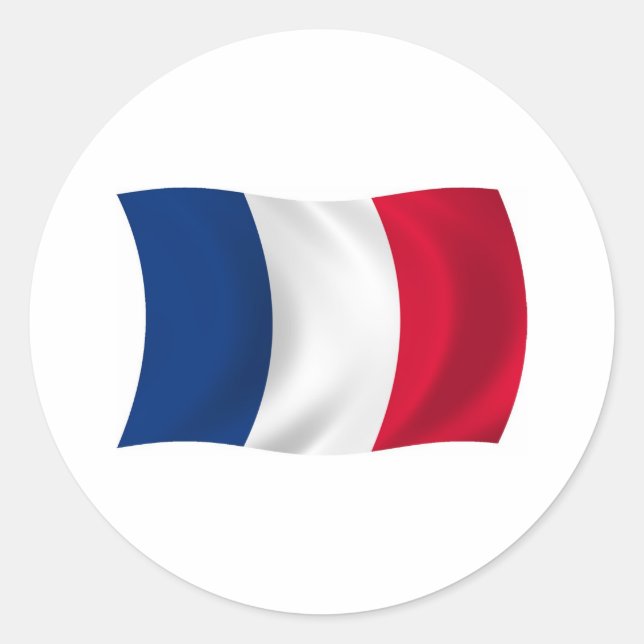 Redondo Adesivo da Bandeira da França (Frente)