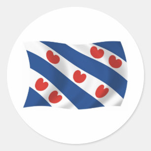 Redondo Adesivo da bandeira da Frísia