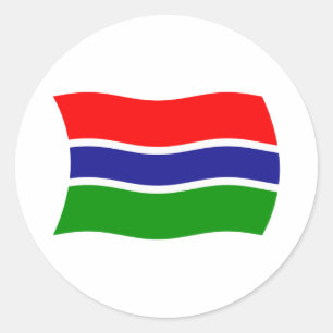 Redondo Adesivo da Bandeira da Gâmbia