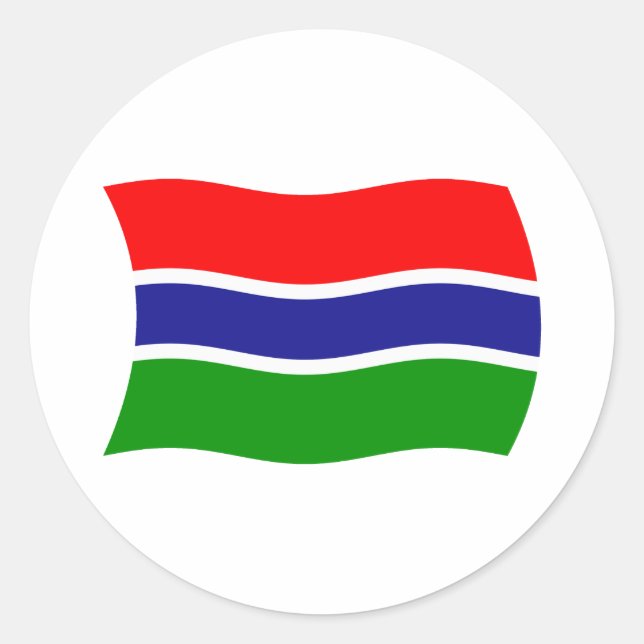 Redondo Adesivo da Bandeira da Gâmbia (Frente)