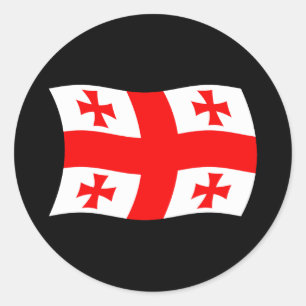 Redondo Adesivo da Bandeira da Geórgia