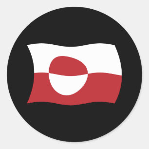 Redondo Adesivo da Bandeira da Gronelândia