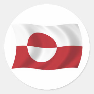 Redondo Adesivo da Bandeira da Gronelândia