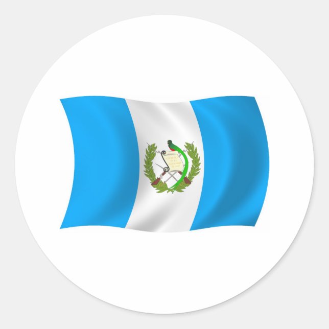 Redondo Adesivo da Bandeira da Guatemala (Frente)