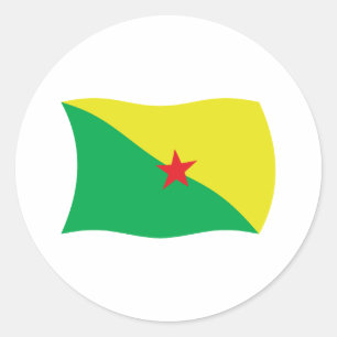 Redondo Adesivo da Bandeira da Guiana Francesa