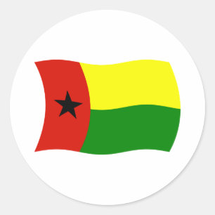 Redondo Adesivo da Bandeira da Guiné-Bissau