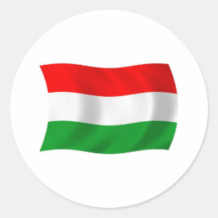 Redondo Adesivo da Bandeira da Hungria
