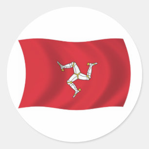 Redondo Adesivo da Bandeira da Ilha de Man