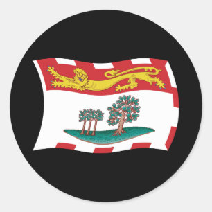 Redondo Adesivo da Bandeira da Ilha do Príncipe Eduardo