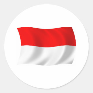 Redondo Adesivo da Bandeira da Indonésia