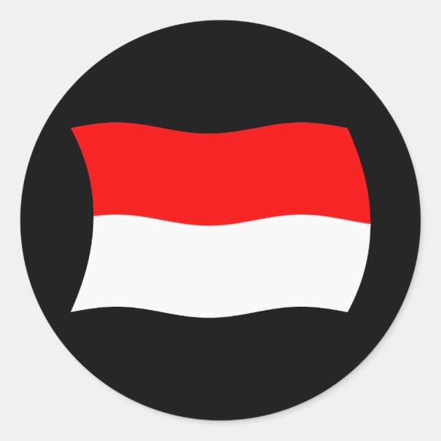 Redondo Adesivo da Bandeira da Indonésia (Frente)