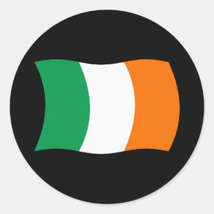 Redondo Adesivo da Bandeira da Irlanda