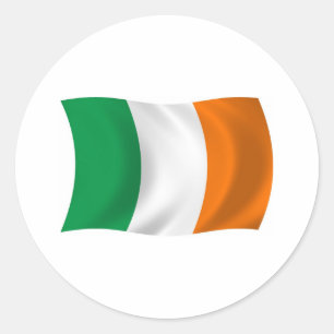 Redondo Adesivo da Bandeira da Irlanda