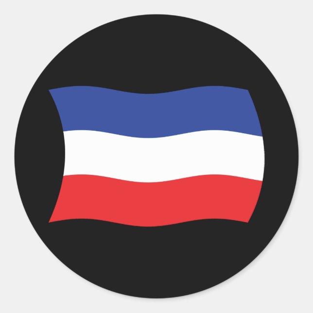 Redondo Adesivo da Bandeira da Iugoslávia (Frente)