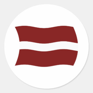 Redondo Adesivo da Bandeira da Letônia