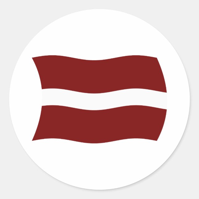 Redondo Adesivo da Bandeira da Letônia (Frente)