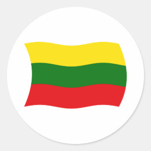 Redondo Adesivo da Bandeira da Lituânia