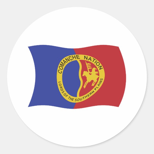 Redondo Adesivo da Bandeira da Nação Comanche (Frente)