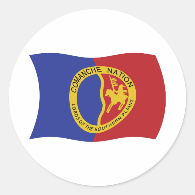Redondo Adesivo da Bandeira da Nação Comanche (Frente)