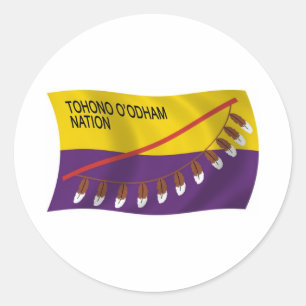 Redondo Adesivo da Bandeira da Nação Tohono O'odham