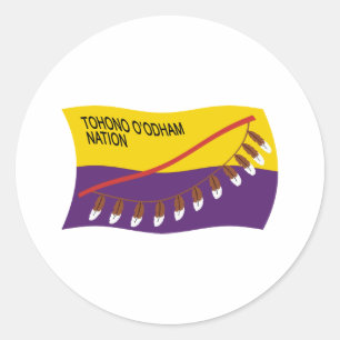 Redondo Adesivo da Bandeira da Nação Tohono O'odham