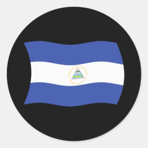 Redondo Adesivo da Bandeira da Nicarágua