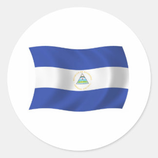 Redondo Adesivo da Bandeira da Nicarágua