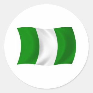 Redondo Adesivo da Bandeira da Nigéria