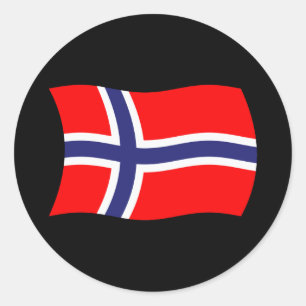 Redondo Adesivo da Bandeira da Noruega