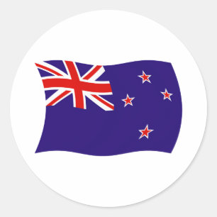 Redondo Adesivo da Bandeira da Nova Zelândia
