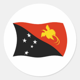 Redondo Adesivo da Bandeira da Papua-Nova Guiné