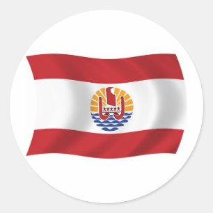 Redondo Adesivo da Bandeira da Polinésia Francesa
