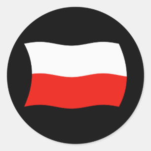 Redondo Adesivo da Bandeira da Polônia