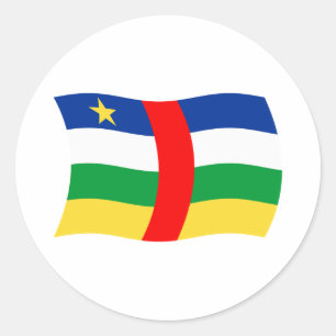 Redondo Adesivo da Bandeira da República Centro-Africana