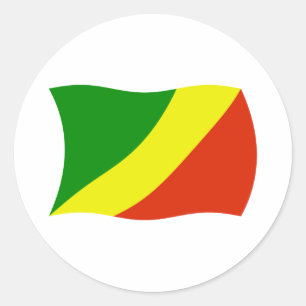 Redondo Adesivo da Bandeira da República do Congo