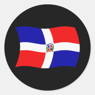 Redondo Adesivo da Bandeira da República Dominicana