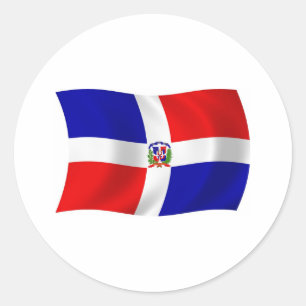 Redondo Adesivo da Bandeira da República Dominicana