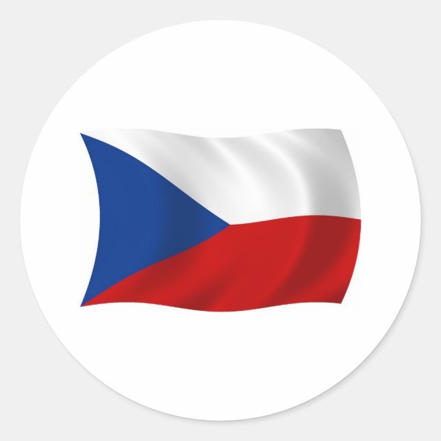 Redondo Adesivo da Bandeira da República Tcheca (Frente)