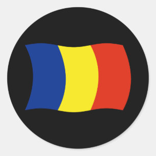 Redondo Adesivo da Bandeira da Romênia
