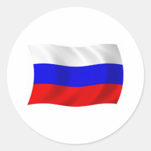 Redondo Adesivo da Bandeira da Rússia