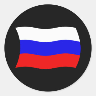 Redondo Adesivo da Bandeira da Rússia