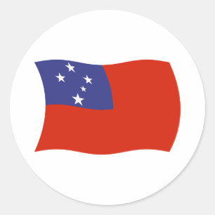 Redondo Adesivo da Bandeira da Samoa