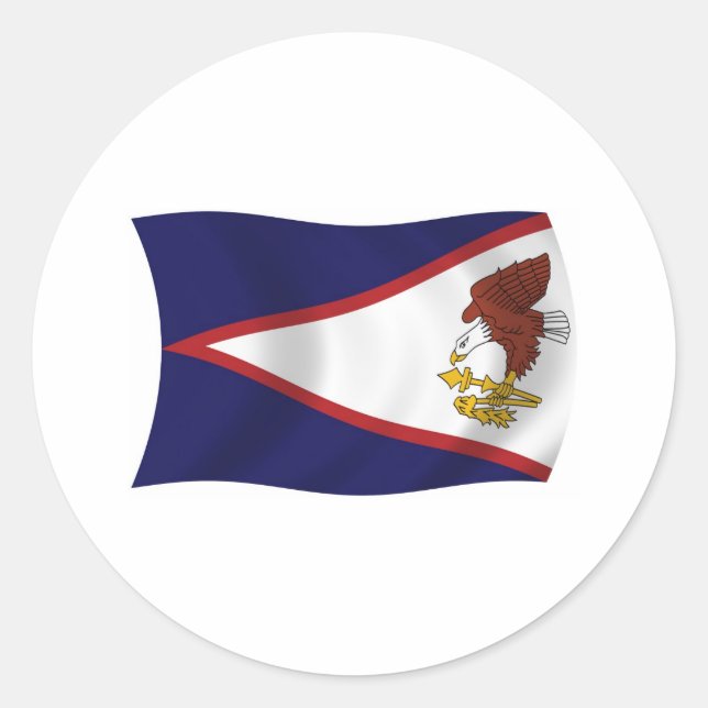 Redondo Adesivo da Bandeira da Samoa Americana (Frente)