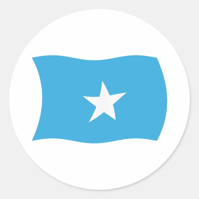 Redondo Adesivo da Bandeira da Somália (Frente)