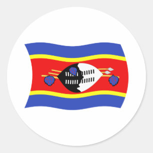 Redondo Adesivo da Bandeira da Suazilândia